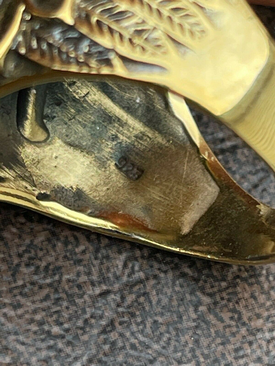 Mens Real 14K Gold Over Solid 925 Sterling Silver Large Indian Head Chief Ring