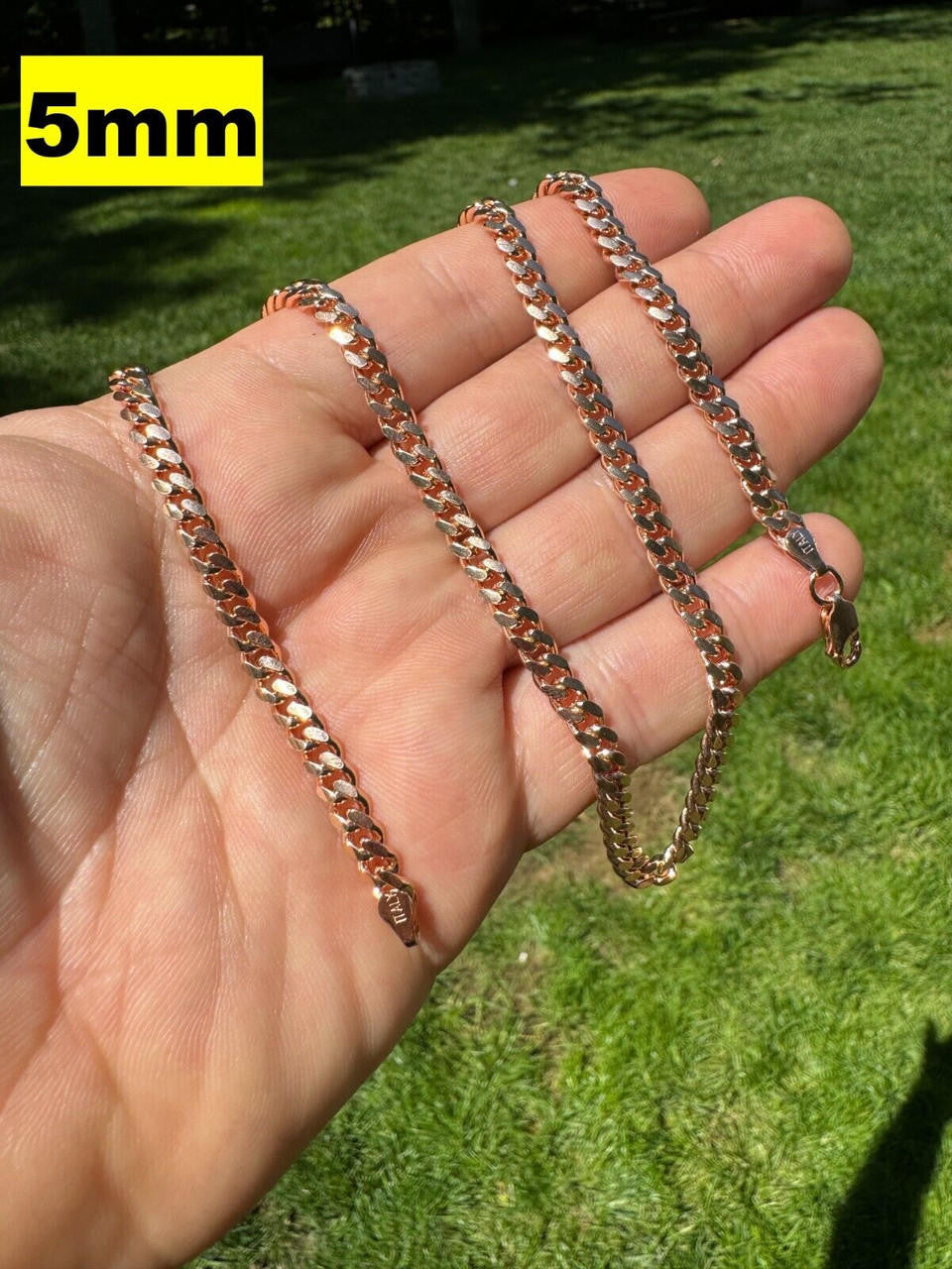 Miami Cuban Link Chain Necklace Lobster Clasp - 14k Rose Gold Vermeil 925 Sterling Silver - 16"-30" - 2mm-12mm