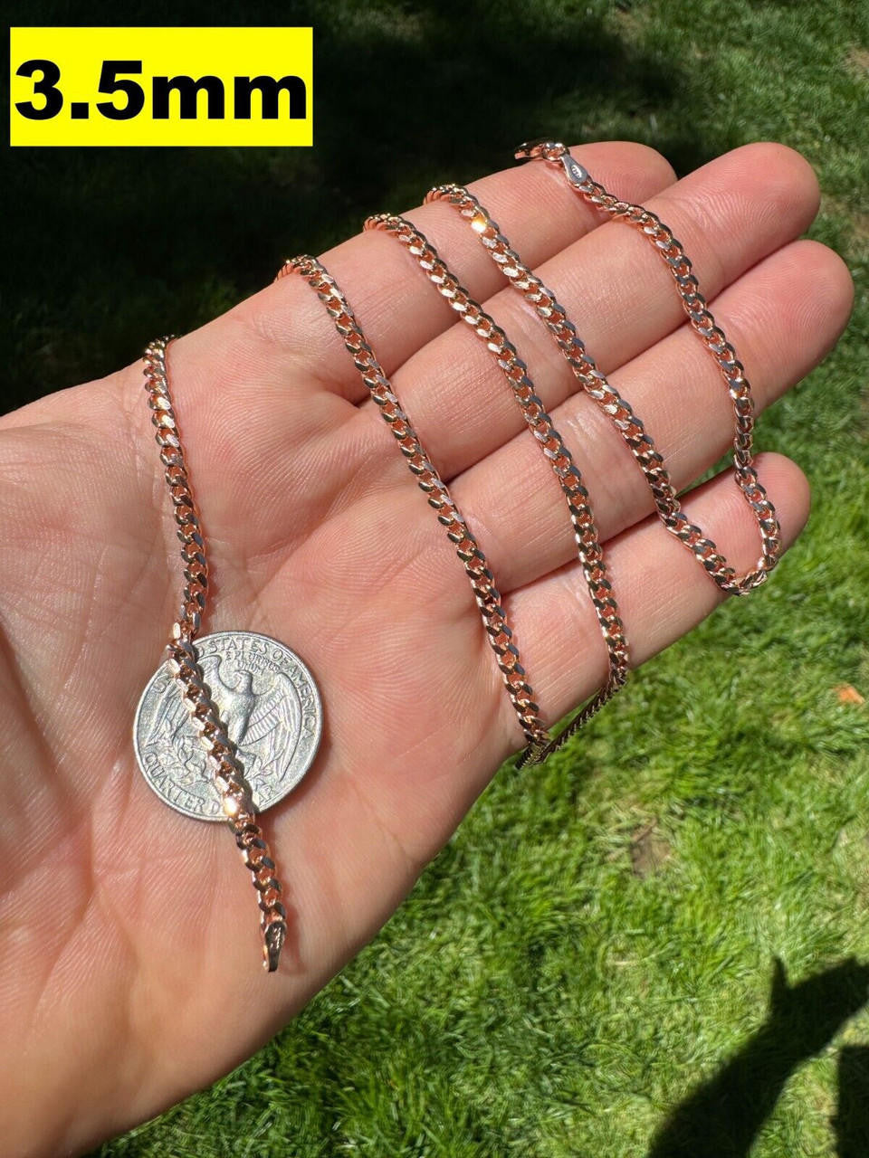 Miami Cuban Link Chain Necklace Lobster Clasp - 14k Rose Gold Vermeil 925 Sterling Silver - 16"-30" - 2mm-12mm