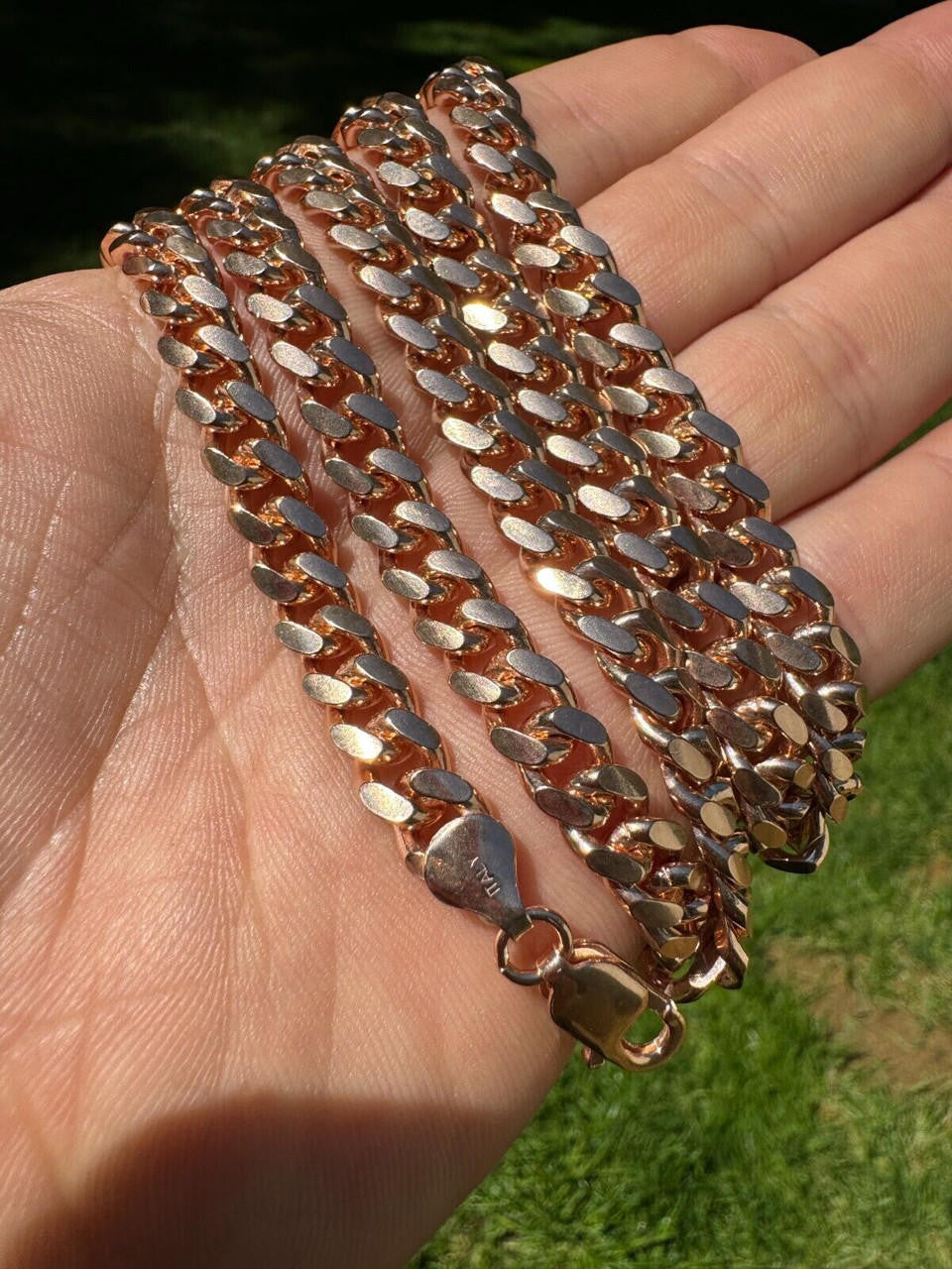 Miami Cuban Link Chain Necklace Lobster Clasp - 14k Rose Gold Vermeil 925 Sterling Silver - 16"-30" - 2mm-12mm