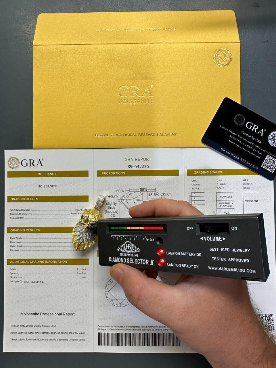 MOISSANITE 925 Silver Gold Plated Iced 3D Bald Eagle Pendant Hip Hop Necklace