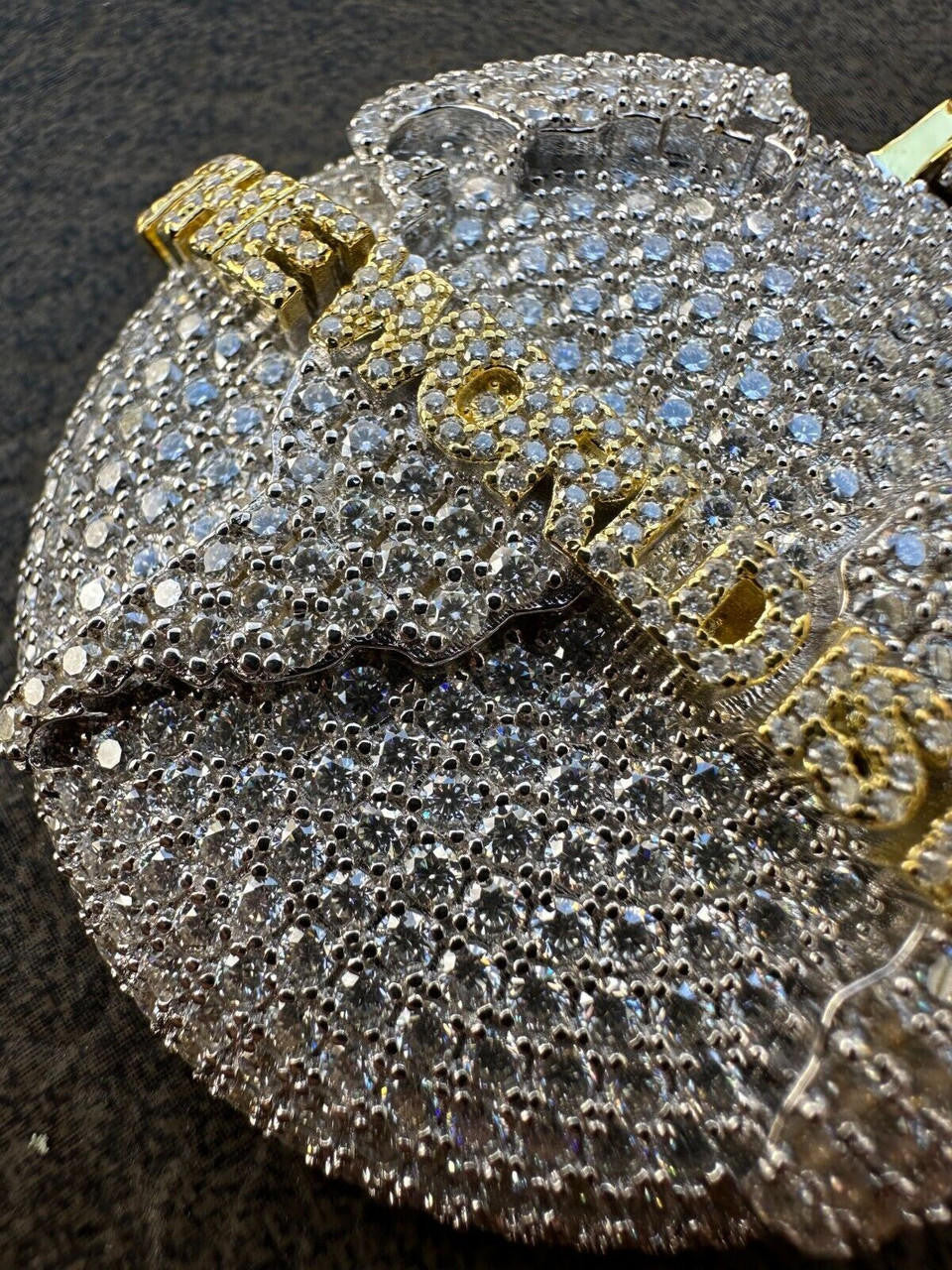 MOISSANITE 925 Silver/Gold Plated Iced World Is Mine Globe Map Pendant Necklace