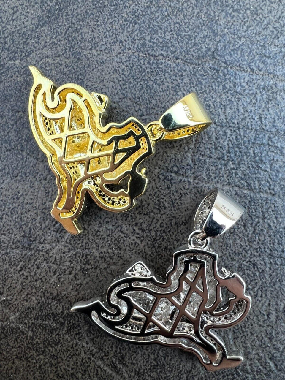 MOISSANITE Iced Real 925 Silver / Gold Monopoly Man Money Bag Necklace Pendant