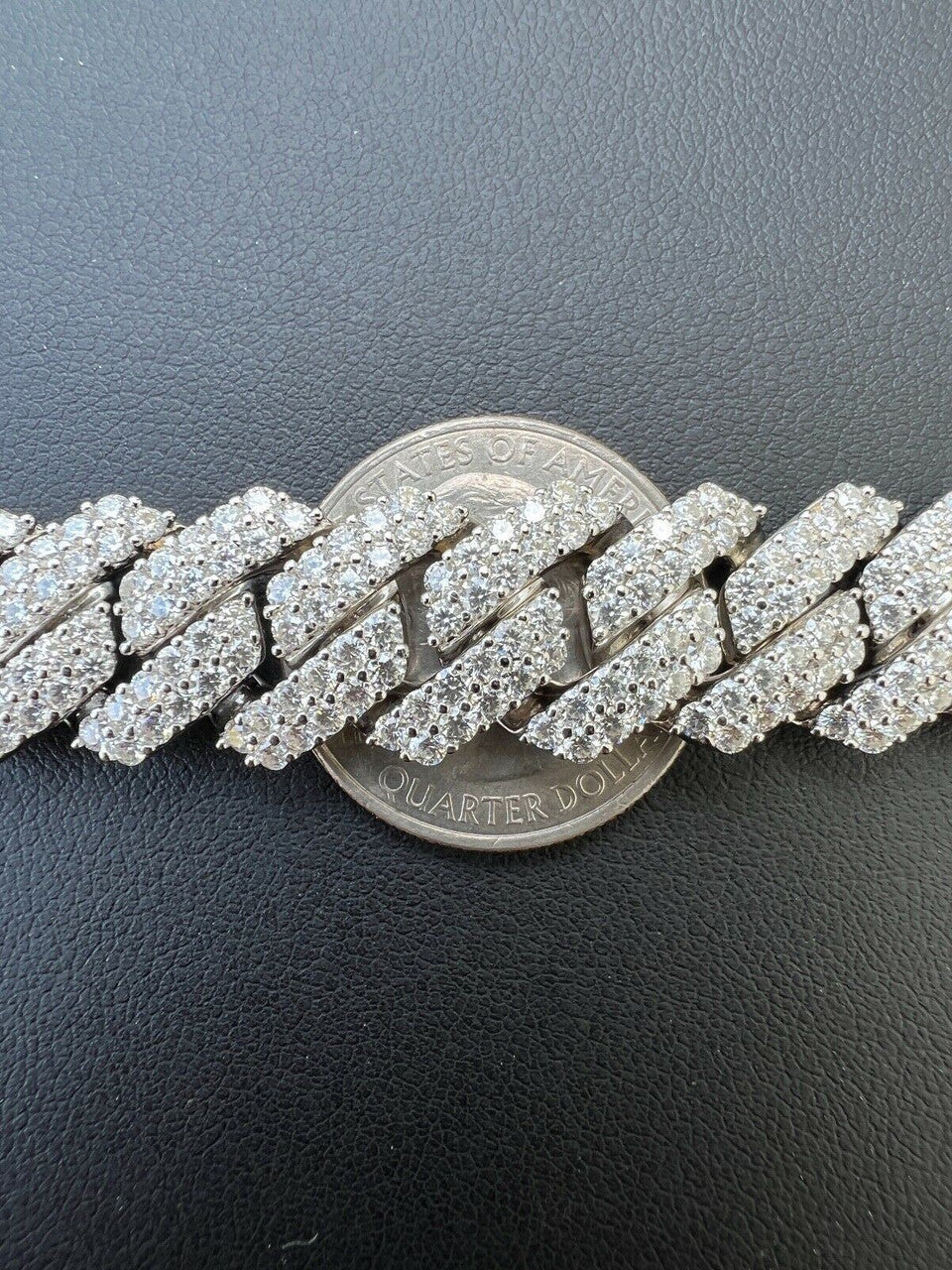 MOISSANITE Prong Cuban Link Chain Real Iced Necklace Hip Hop Pass Diamond Test