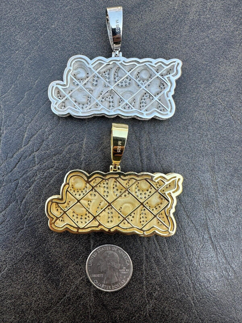 MOISSANITE Real 925 Silver / 14k Gold Iced YOUNG MONEY Hip Hop Pendant Necklace