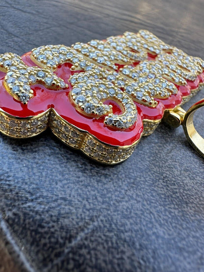 MOISSANITE Real 925 Silver / 14k Gold Iced YOUNG MONEY Hip Hop Pendant Necklace