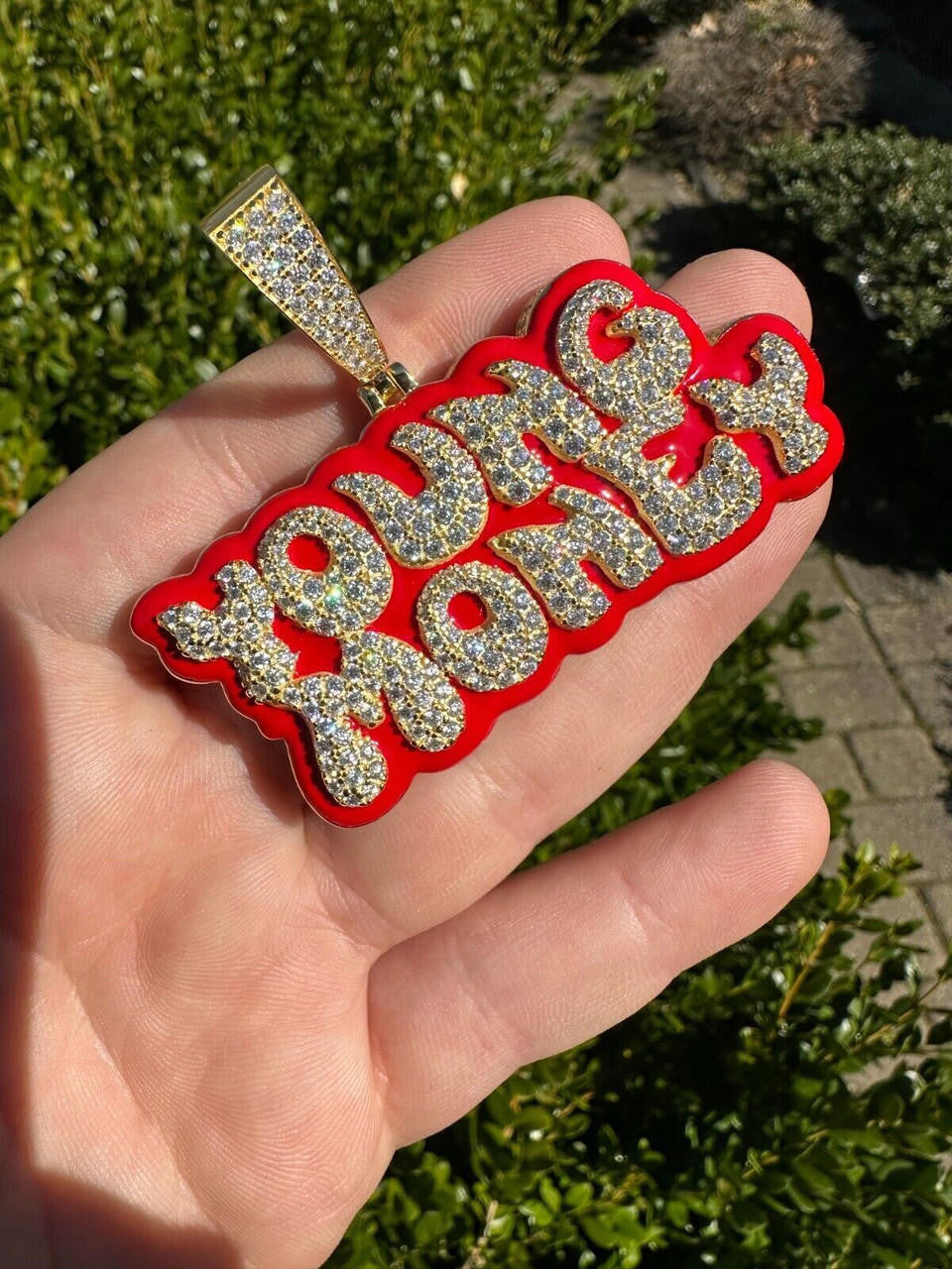 MOISSANITE Real 925 Silver / 14k Gold Iced YOUNG MONEY Hip Hop Pendant Necklace