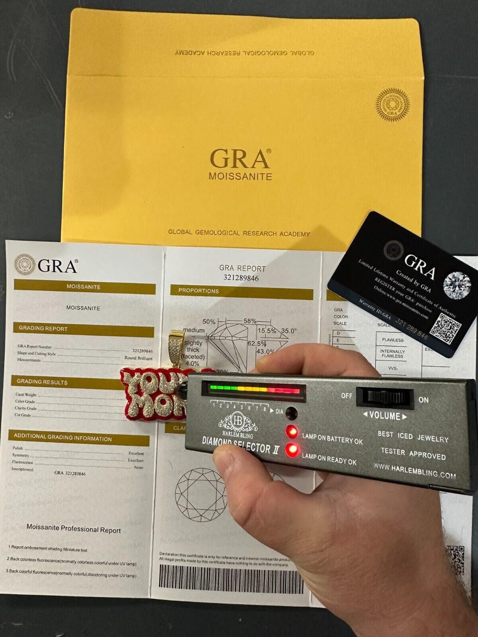 MOISSANITE Real 925 Silver / 14k Gold Iced YOUNG MONEY Hip Hop Pendant Necklace