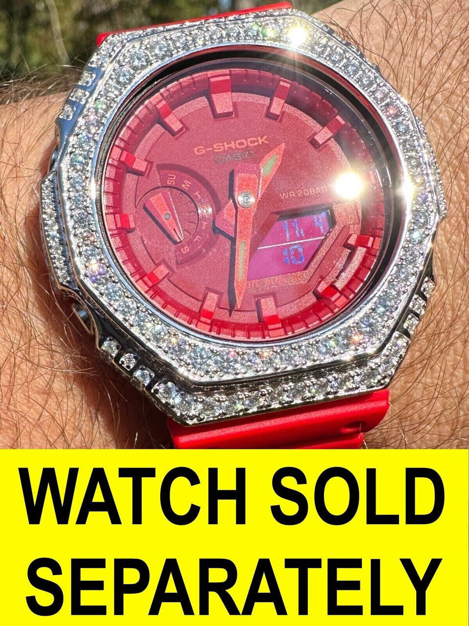 MOISSANITE Iced BEZEL Kit To Ice Out Casio G Shock GA-2100 Watch - G ...