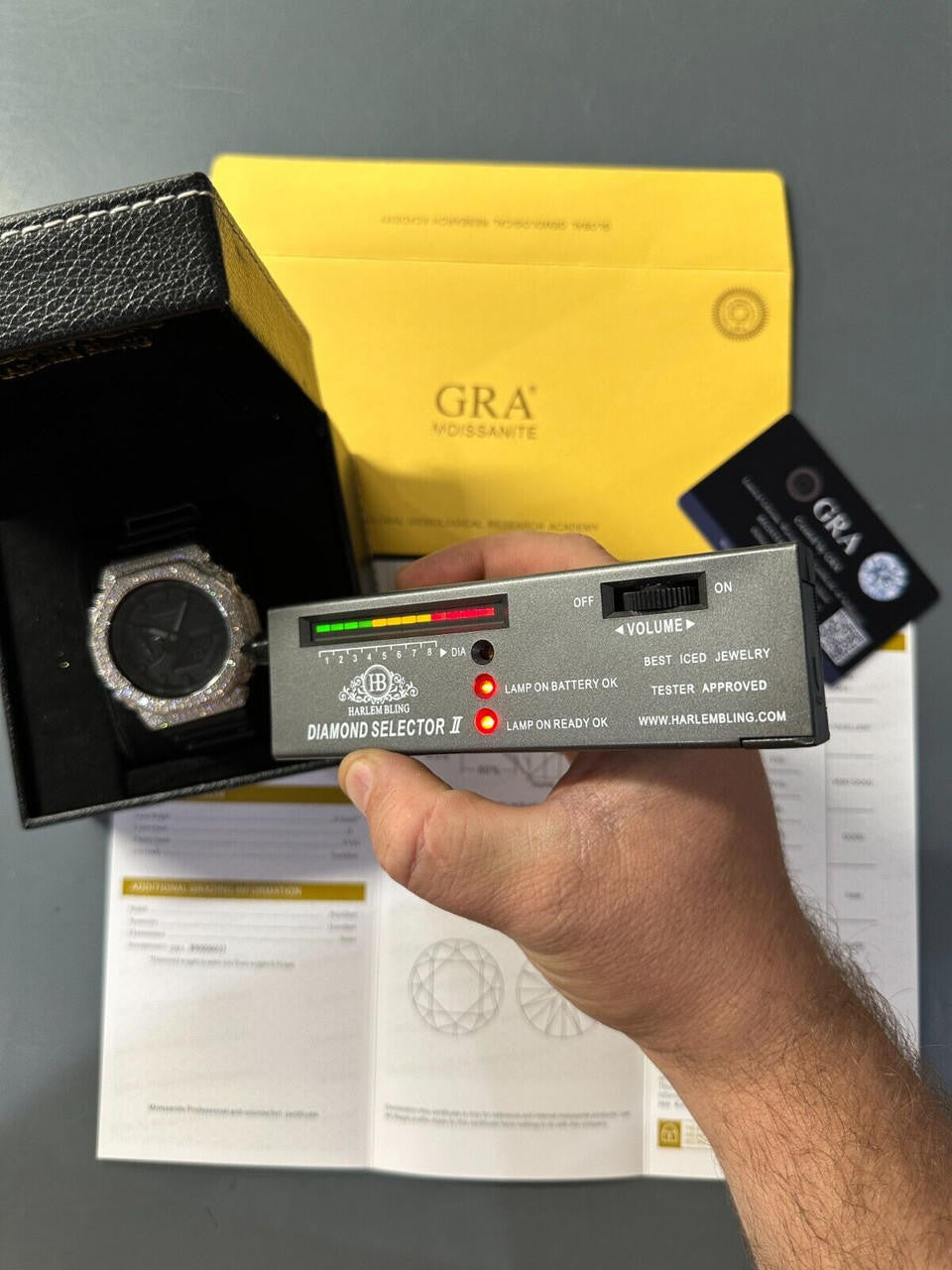 MOISSANITE Real 925 Silver Iced Casio G Shock GA-2100 Hip Hop Watch & Extras