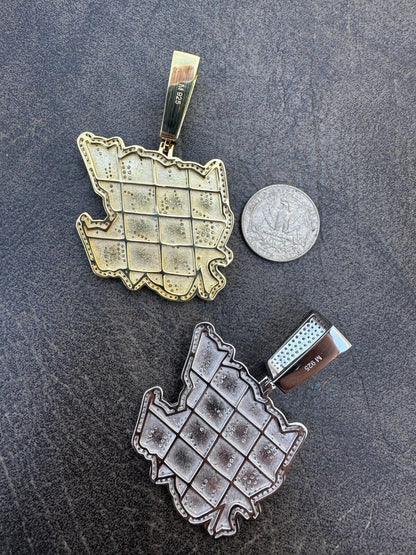 MOISSANITE Real Silver / Gold Iced LOYALTY OVER ROYALTY Hip Hop Pendant Necklace