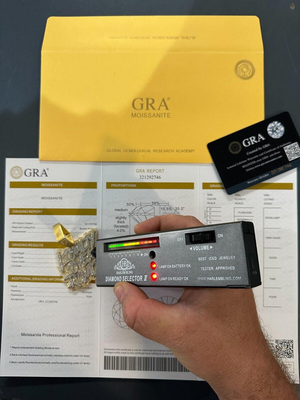 MOISSANITE Real Silver / Gold Iced LOYALTY OVER ROYALTY Hip Hop Pendant Necklace