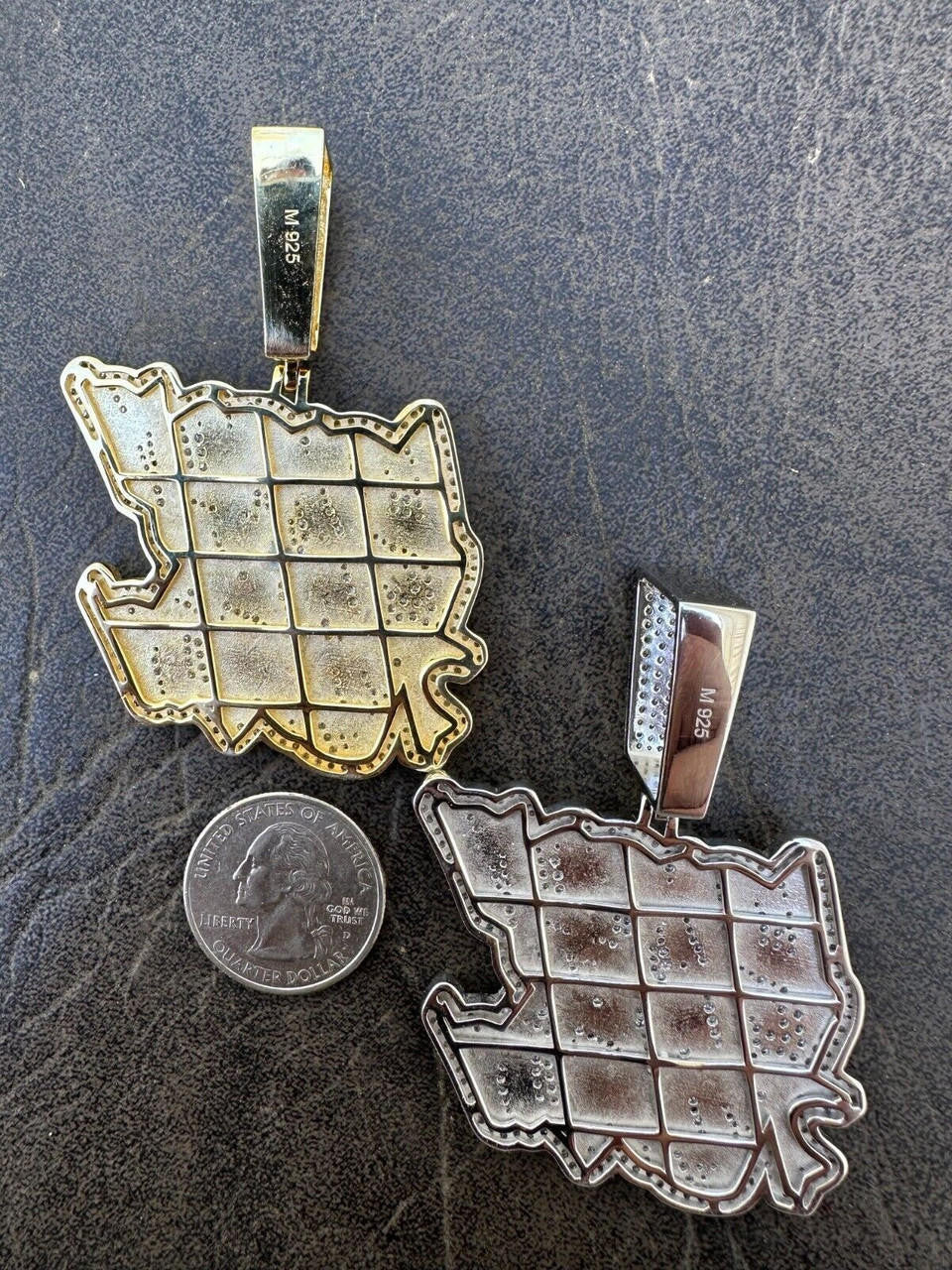 MOISSANITE Real Silver / Gold Iced LOYALTY OVER ROYALTY Hip Hop Pendant Necklace