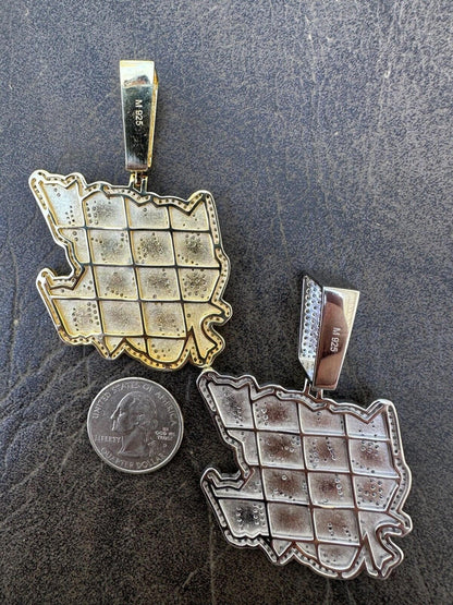 MOISSANITE Real Silver / Gold Iced LOYALTY OVER ROYALTY Hip Hop Pendant Necklace