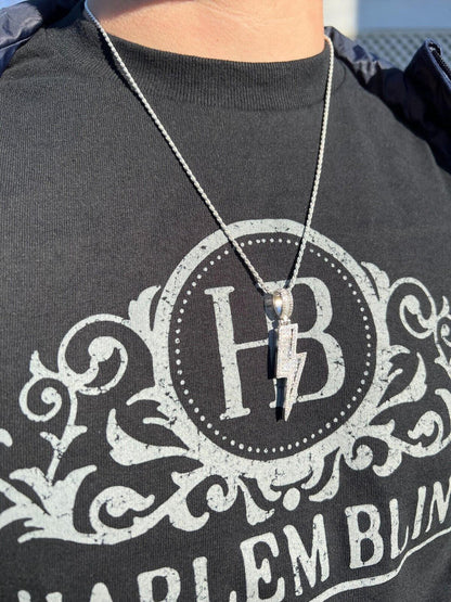 MOISSANITE Real Silver / Gold Lightning Bolt Necklace Pendant Pass Diamond Test