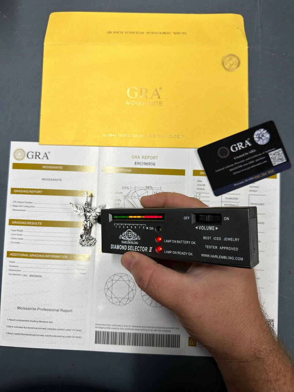 MOISSANITE Saint St Michael Slaying Dragon Archangel Pendant 925 Silver - 1-3"