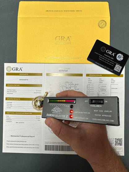 MOISSANITE Spinning Globe Real Hip Hop 925 Silver Iced Pendant Necklace 3D Out