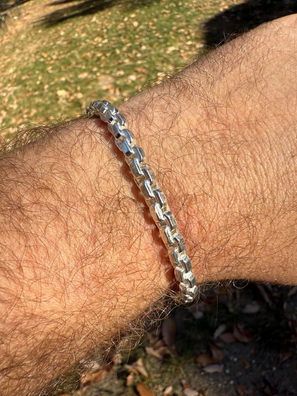 Puffed Rolo Bracelet - Hollow 925 Sterling Silver - 7"-9" - 5mm