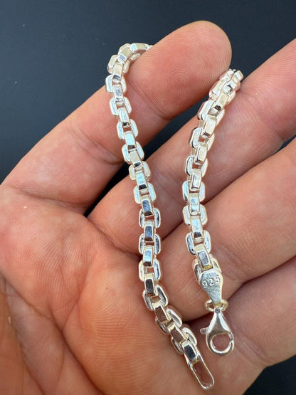 Puffed Rolo Bracelet - Hollow 925 Sterling Silver - 7"-9" - 5mm