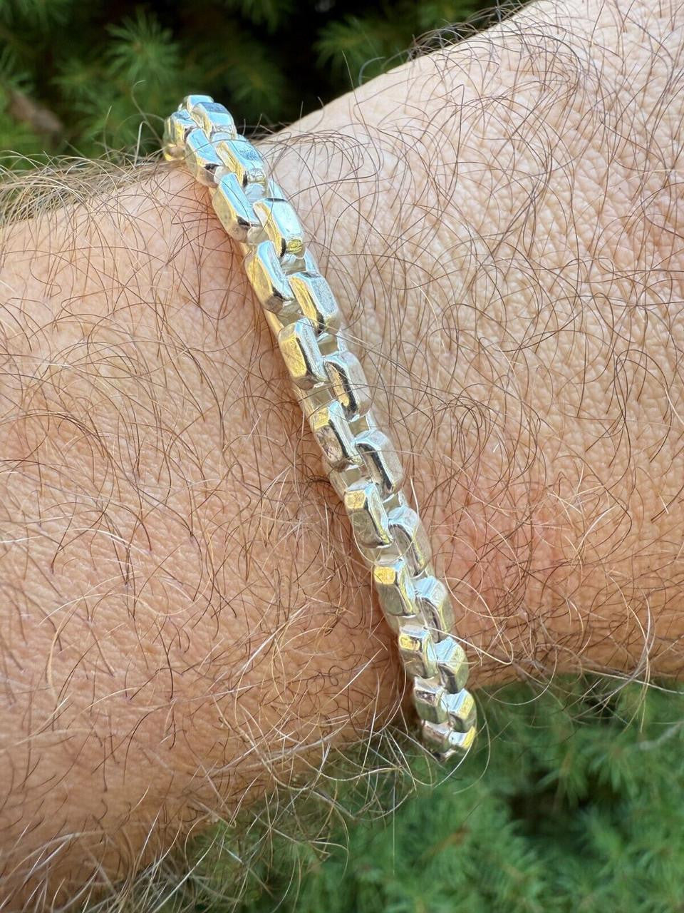 Puffed Rolo Bracelet - Hollow 925 Sterling Silver - 7"-9" - 5mm