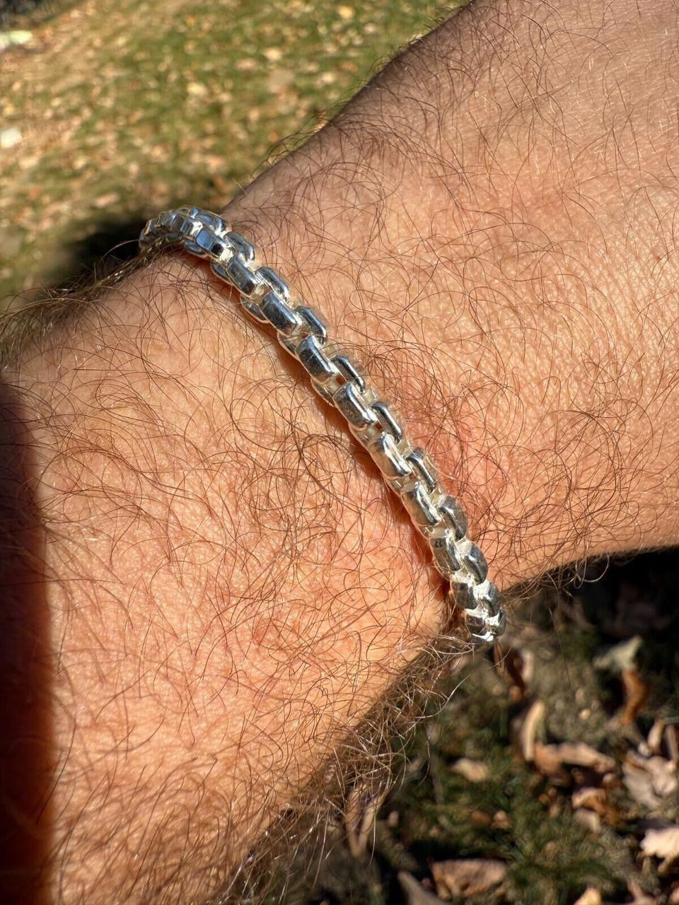 Puffed Rolo Bracelet - Hollow 925 Sterling Silver - 7"-9" - 5mm