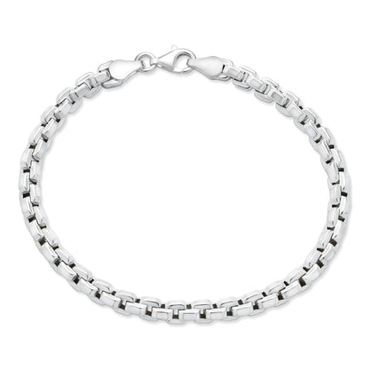 Puffed Rolo Bracelet - Hollow 925 Sterling Silver - 7"-9" - 5mm