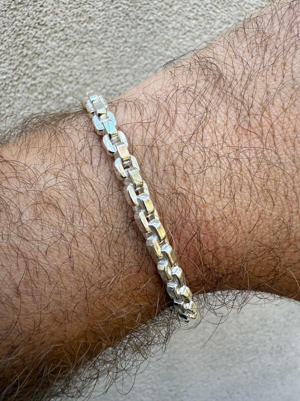 Puffed Rolo Bracelet - Hollow 925 Sterling Silver - 7"-9" - 5mm