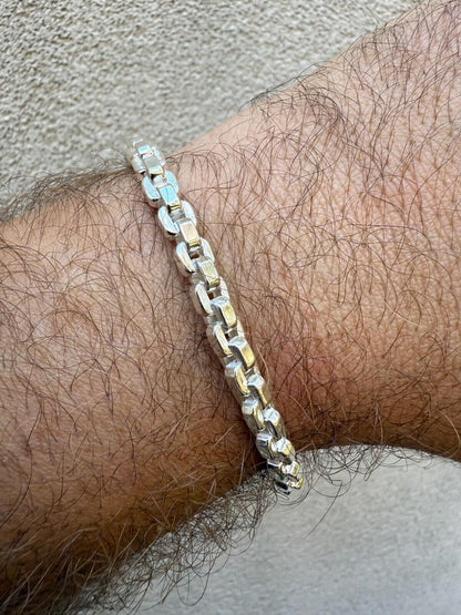 Puffed Rolo Bracelet - Hollow 925 Sterling Silver - 7"-9" - 5mm