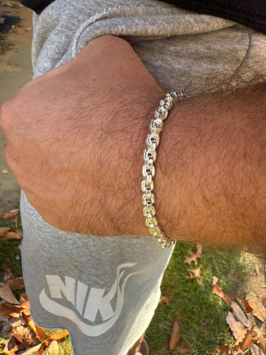 Puffed Rolo Bracelet - Hollow 925 Sterling Silver - 7"-9" - 5mm