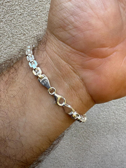 Puffed Rolo Bracelet - Hollow 925 Sterling Silver - 7"-9" - 5mm