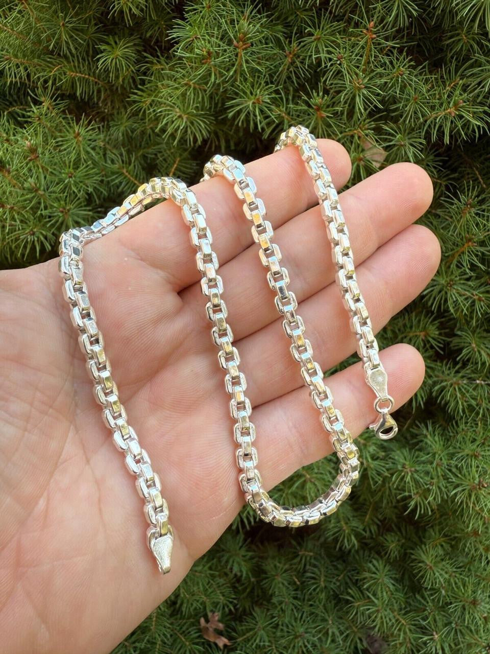 Puffed Rolo Chain Necklace - Hollow 925 Sterling Silver - 16"-28" - 5mm