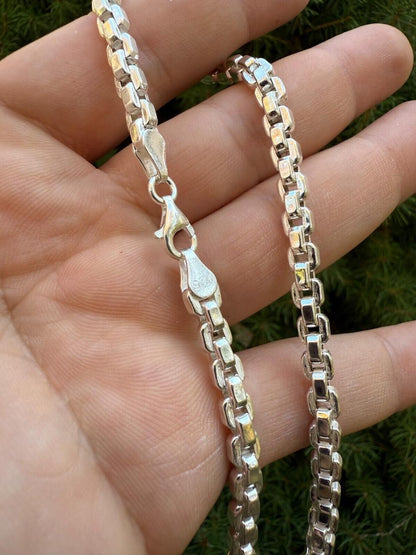 Puffed Rolo Chain Necklace - Hollow 925 Sterling Silver - 16"-28" - 5mm