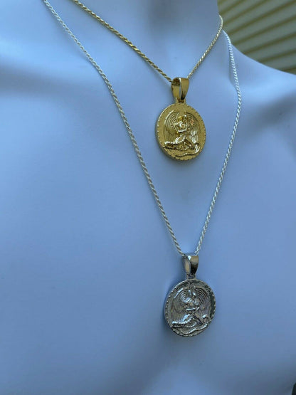 Real 925 Silver Gold Euphanasia Tupac 2Pac Pendant Medallion Necklace Hip Hop