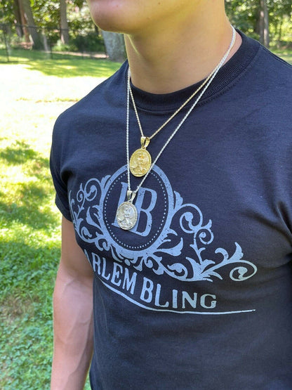 Real 925 Silver Gold Euphanasia Tupac 2Pac Pendant Medallion Necklace Hip Hop