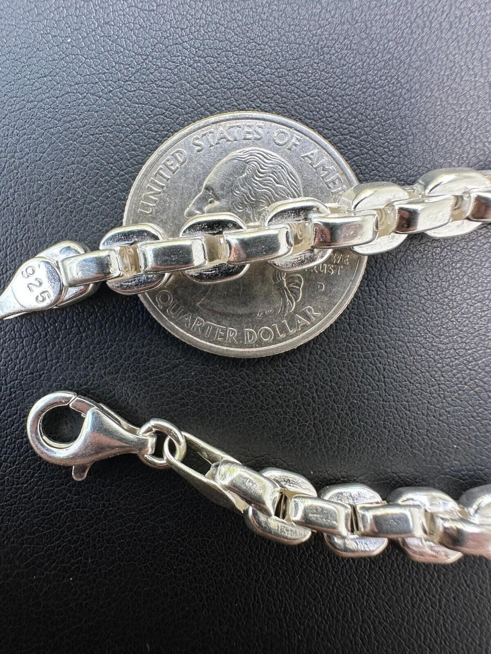 Real 925 Sterling Silver 6mm Men's Puff Rolo Hermes Link Chain Necklace Bracelet