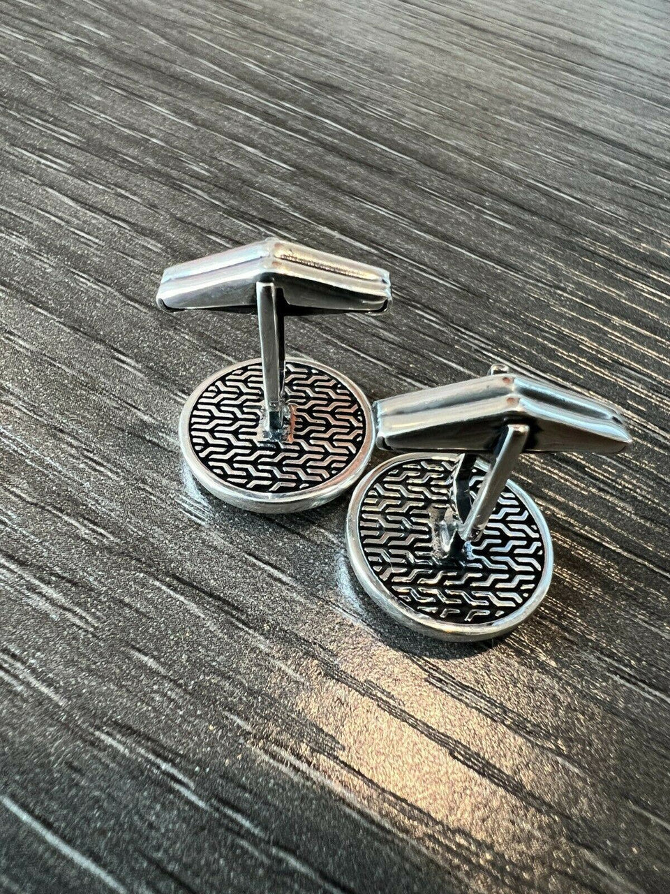 Real 925 Sterling Silver Black Navigation Star Cuff Links Cufflinks Tuxedo Shirt