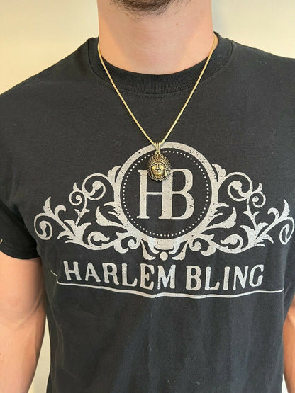 Real 925 Sterling Silver / Gold Indian Head Chief Headdress Pendant Necklace