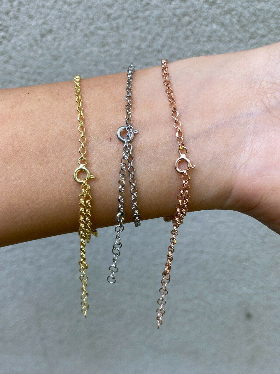 Real 925 Sterling Silver Yellow Rose Gold Floral Branch Iced CZ Ladies Bracelet