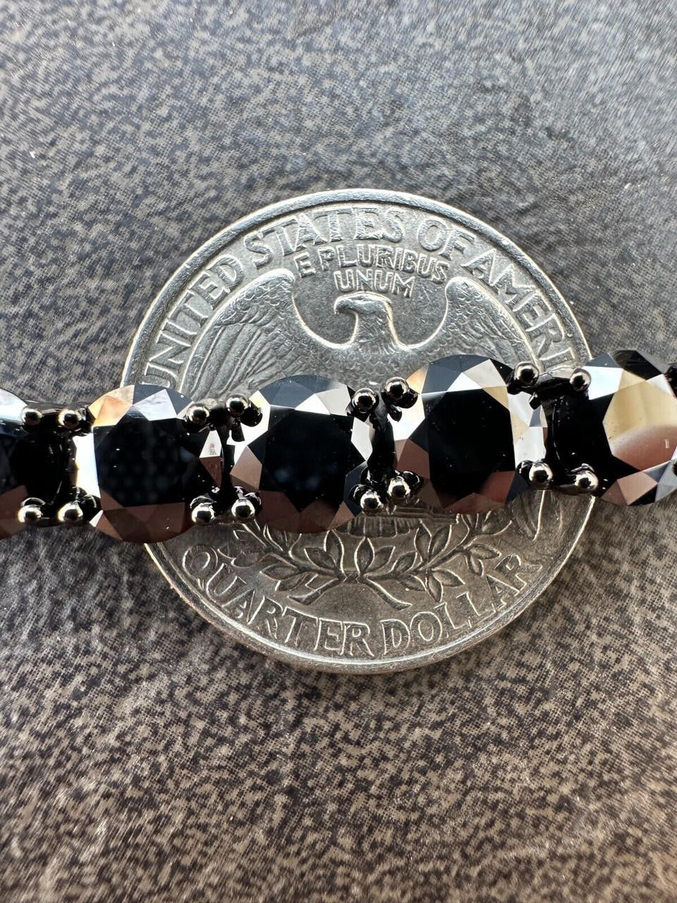 Real Black MOISSANITE 7mm Tennis Bracelet Oxidized Black Rhodium Over 925 Silver