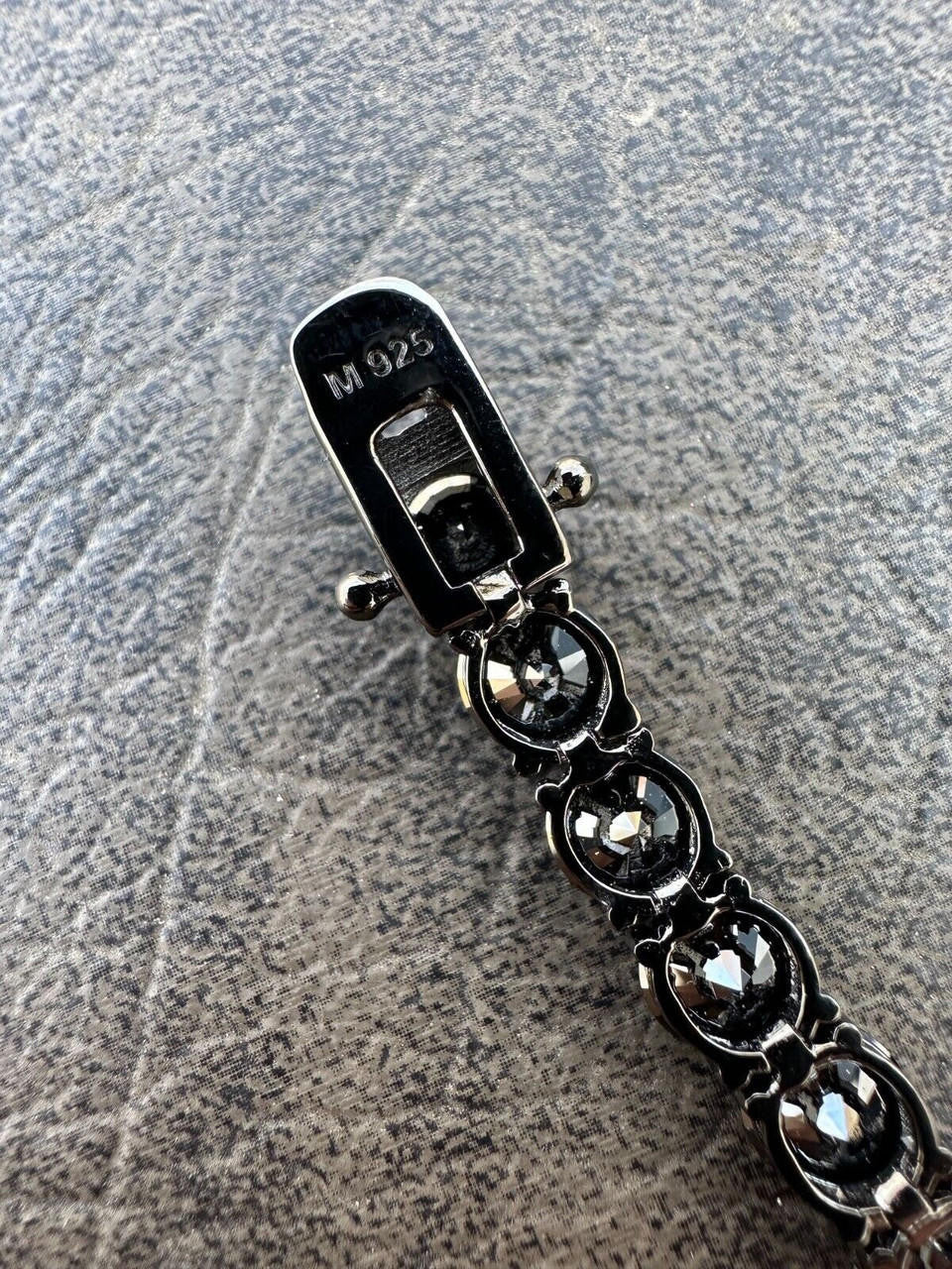 Real Black MOISSANITE 7mm Tennis Bracelet Oxidized Black Rhodium Over 925 Silver