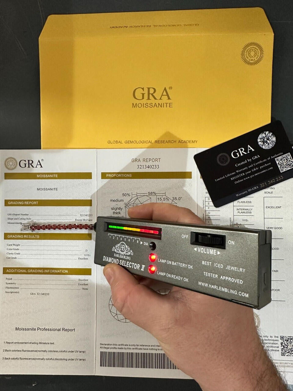 Real Iced Ruby Red MOISSANITE 5mm Tennis Bracelet 925 Silver Pass Diamond Test