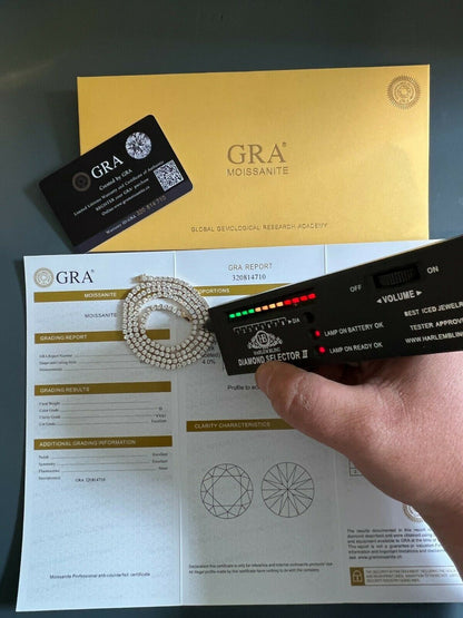 Real Solid 10k Gold 3mm Moissanite Tennis Chain Necklace - Passes Diamond Tester