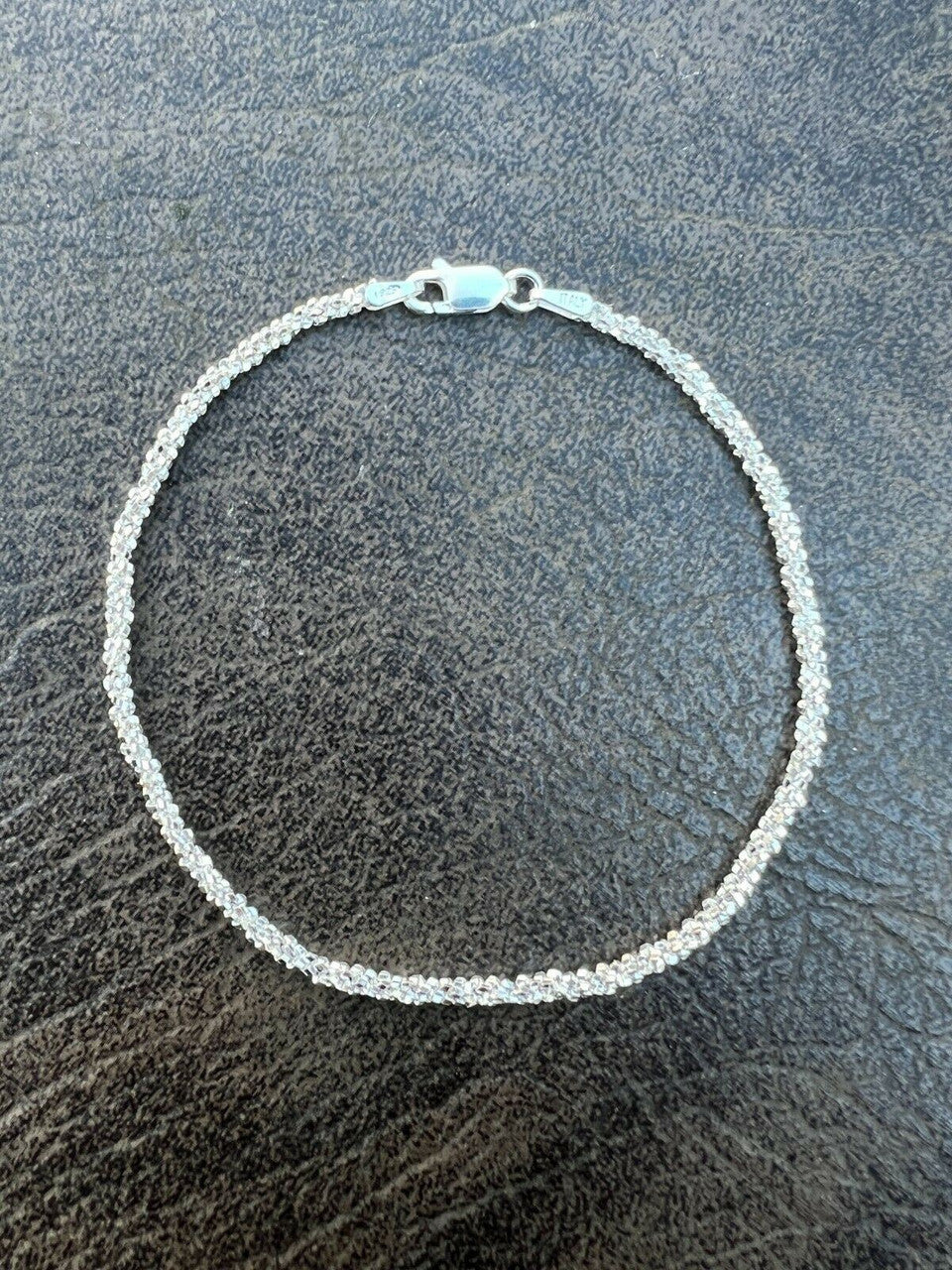 Real Solid 925 Sterling Silver Diamond Cut 3mm Sparkle Rope Bracelet 6-8.5 Long