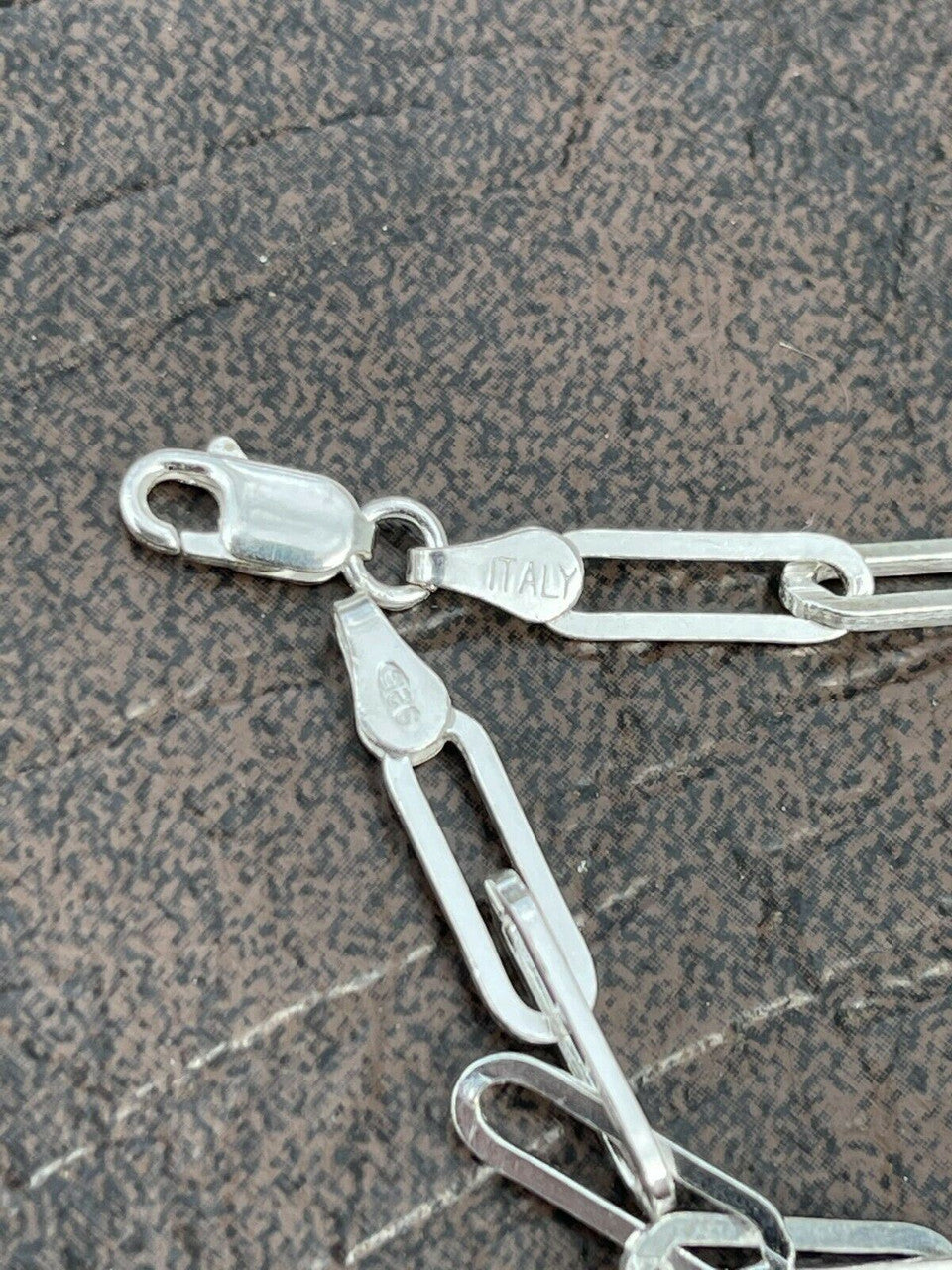 Real Solid Sterling Silver Paperclip Rolo Paper Clip Bracelet 2.5mm-4mm 6-8