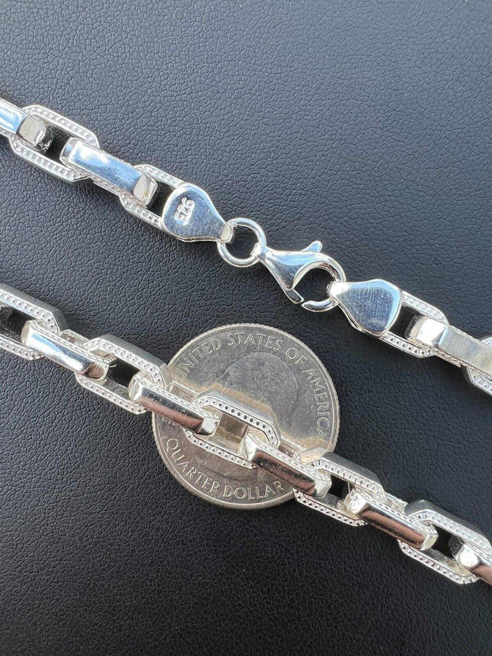 Rolo Hermes Link Real Solid 925 Sterling Silver 7mm Chain Necklace Or Bracelet