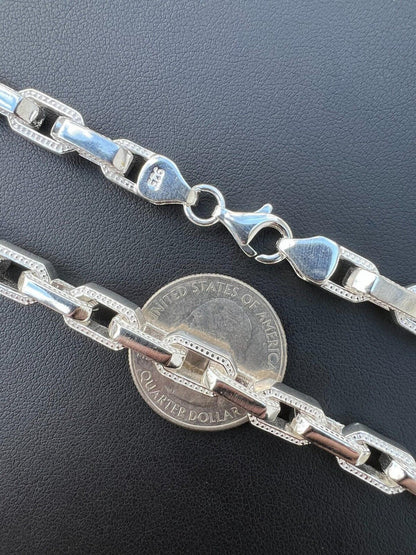 Rolo Hermes Link Real Solid 925 Sterling Silver 7mm Chain Necklace Or Bracelet