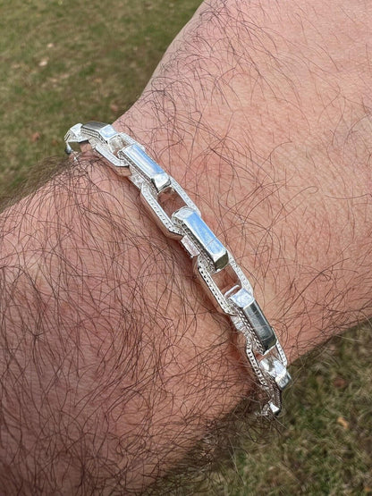 Rolo Hermes Link Real Solid 925 Sterling Silver 7mm Chain Necklace Or Bracelet