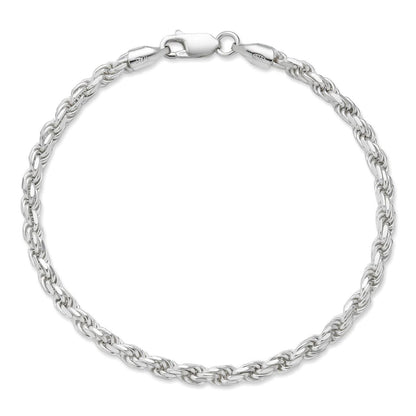Rope Bracelet - 925 Sterling Silver - 6"-9" - 2mm-6mm