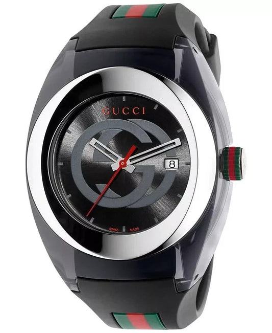 Black GUCCI XXL Sync SYNC Swiss Made Watch 46mm YA137101
