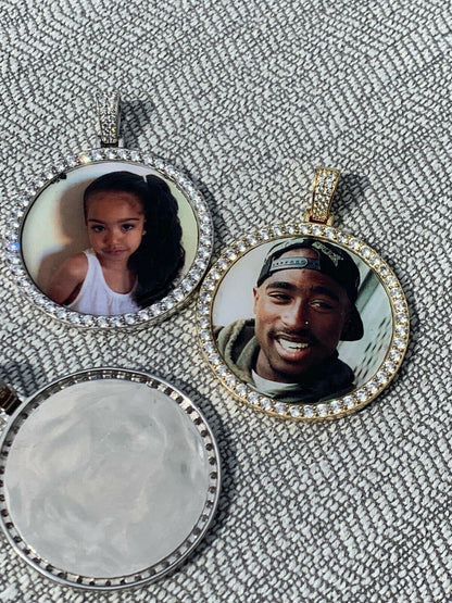 Silver 925 Silver Custom Hip Hip Photo Pendant Iced Memory MOISSANITE PASS DIAMOND TESTER